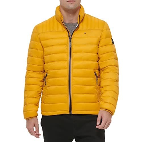 Tommy Hilfiger Men's Ultra Loft Lightweight Packable Puffer Jacket (Standard and Big & Tall), Yellow Gold, 2X