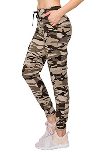 ALWAYS Cargo Jogger Pants for Women, High Waisted Sweatpants with Pockets, Buttery Soft Lounge Pants for Athletic Yoga, Gym & Performance Wear, Camo 1834 M