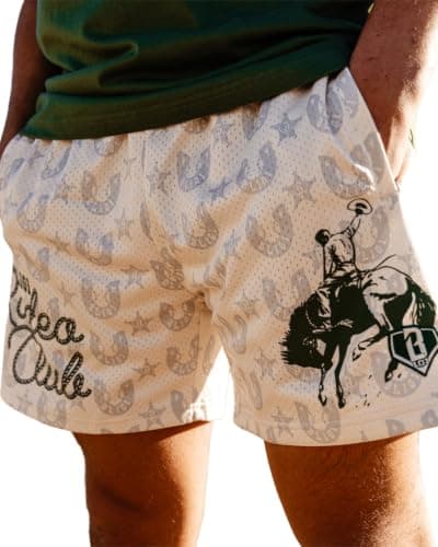 BL101 Adult Rodeo Club Baseball Mesh Shorts for Men - Green, L