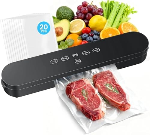 Vacuum Sealer for Food 75kPa, 4-in-1 Food Sealer Machine Digital Timer