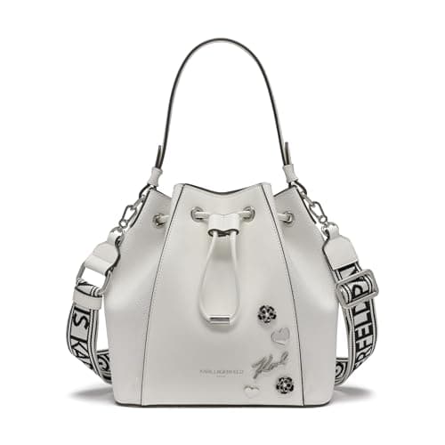 KARL LAGERFELD Paris Women's Handbags Bucket, White, One Size