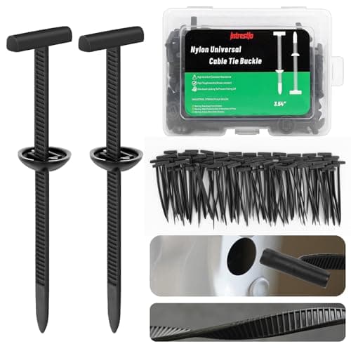 100PCS Nylon Universal Cable Tie Buckle with Dual-Side Gear, Foldable Quick Fix Heavy Duty Zip Ties with Pin & Button, Strong Easy Use Multipurpose Cable Tie Buckle Zip Tie for Car Daily Repair
