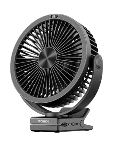 Warmco 10000mAh Rechargeable Clip on Fan, 8 Inch Desk Fan for Camping