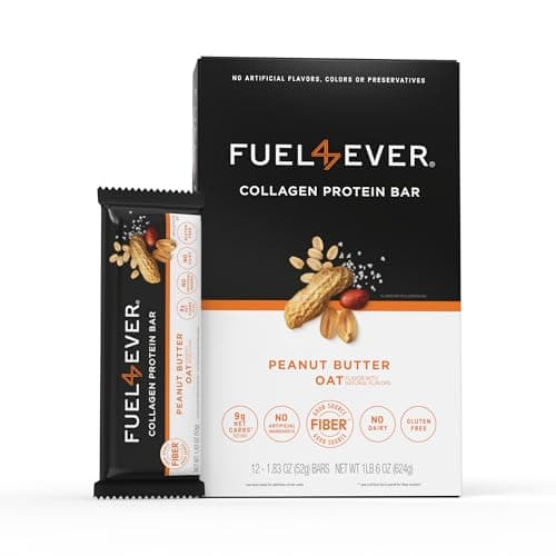 FUEL 4 EVER Collagen Protein Bars with 14g Protein | Peanut Butter Oat
