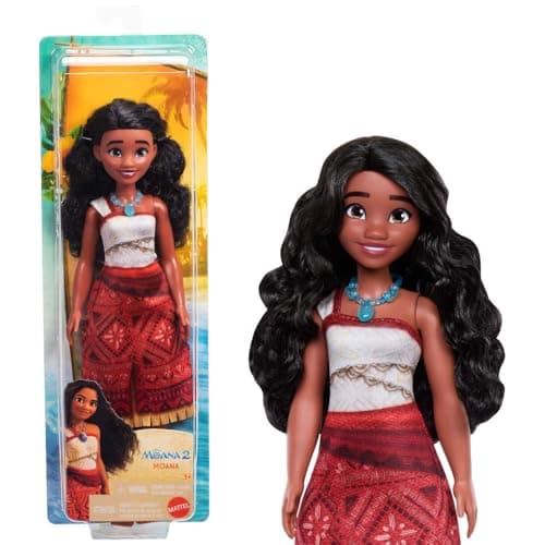 Mattel Disney Moana 2 Moana Fashion Doll with 2 Accessories, Removable Outfit with Necklace & Anklet, Inspired by the Movie