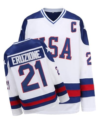 YWIES Youth Hockey Jersey of USA 1980 Olympic Team Jerseys #21 Mike Eruzione Stitched Letters and Numbers White S-L