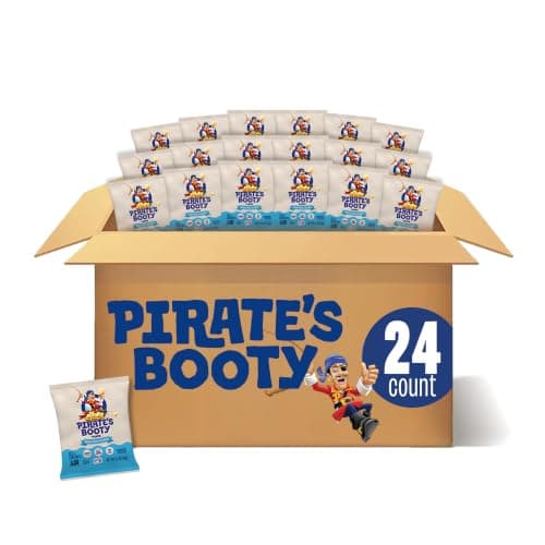Pirate's Booty Aged White Cheddar Puffs, Gluten Free Snacks, 0.5 oz, 24 ct
