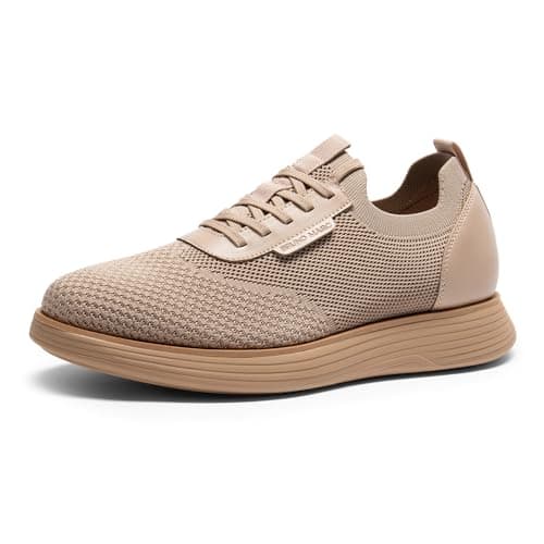 Bruno Marc Men's MaxFlex III Mesh Dress Sneakers Casual Business Oxfords Comfortable Shoes,Size 9.5,Khaki,SBOX2317M