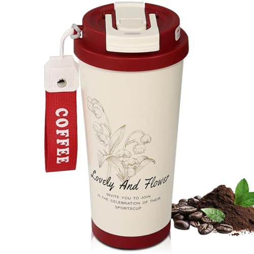 DITOSH Insulated Coffee Tumbler 17.9oz 530ml Travel Coffee Mug 316 Stainless Steel Dual Drink Openings Leakproof Lid Reusable Insulated Coffee Mug Hot and Cold Ideal Travel Mug for Coffee Lover Daily