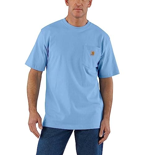 Carhartt Men's Iconic K87 Pocket T-Shirt Closeout, Skystone Heather, X-Small