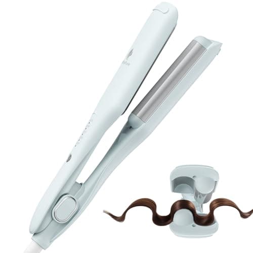 Curling Iron Hair Crimper Waver, MiroPure Waves Curling Wand 1 inch with 30S Fast Heating & PTC Heater, Deep Waver Hair Curler for Women, Dual Voltage, Blue