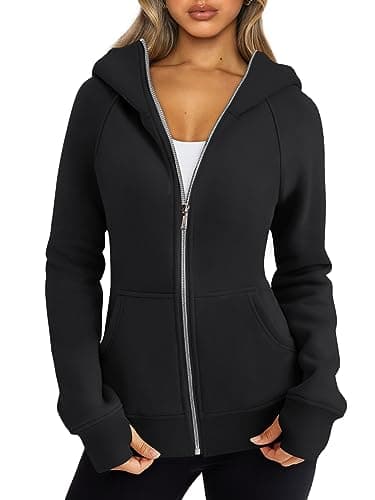 Trendy Queen Womens Zip Up Hoodies Fleece Jackets Fall Fashion Sweatshirts