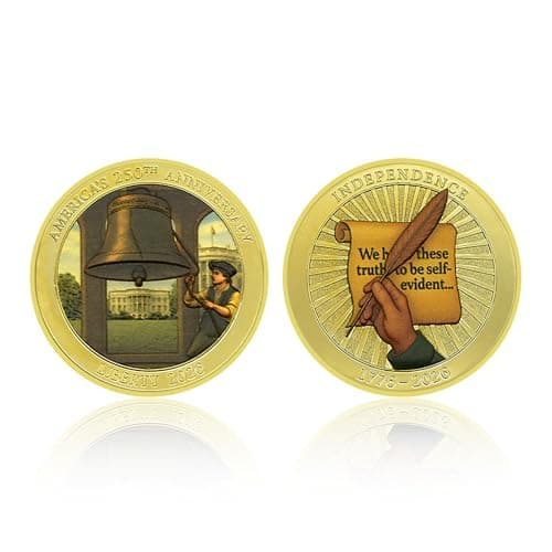 USA 250th Anniversary Challenge Coin (1776-2026) – 1.57" Gold-Plated Double-Sided Military Collectible Coin – High Relief Commemorative Coin for Veterans, Sailors & Collectors(1PCS)