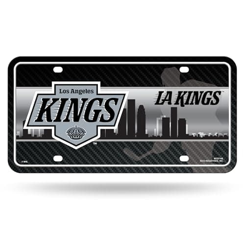 Rico Industries NHL Hockey Los Angeles Kings Metal Auto Tag 6" x 12" - Great for Truck/Car/SUV