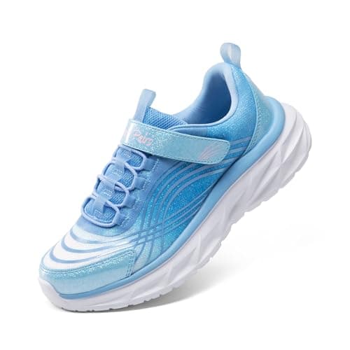 DREAM PAIRS Girls Shoes Sneakers Kids Tennis Shoes Sparkle ColorBurst Lightweight Running Casual Walking Shoes,Size 11 Little Kid,Light Blue/White,SDRS2405K