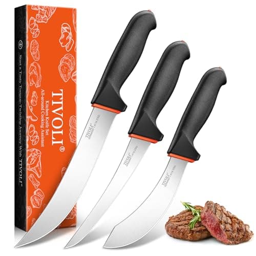 TIVOLI Butcher Knife Set 3 pcs - Processing Knife Set with Gift Box