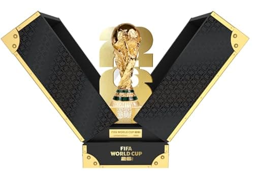 Officially Licensed FIFA World Cup 2026 150mm Premium Trophy Replica – 24K Gold Plated Limited Edition (Only 2,026 Globally) – Unique V-Shape Leather & Wood Display Case – Individually Numbered
