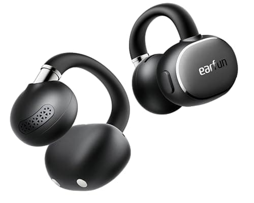 EarFun Clip 2 Open Ear Earbuds, Clip On Headphones, LDAC, Hi-Res Audio, 12mm Titanium Driver, 4 Mics AI Clear Call, AI Translation Earbuds, Secure Fit, 40H Playtime, Bluetooth 6.0 for Running, Workout