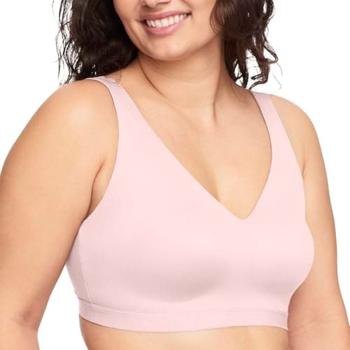 Warner's womens Cloud 9 Super Soft, Smooth Invisible Look Wireless Lightly Lined Comfort Rm1041a T Shirt Bra, Rosewater, Small US
