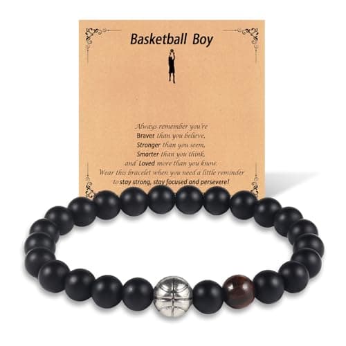 Baseball Basketball Soccer Football Bracelet Gifts for Men Boys,Graduation Back to School Birthday Christmas Gifts for Son Nephew Grandson Brother Coach (basketball)