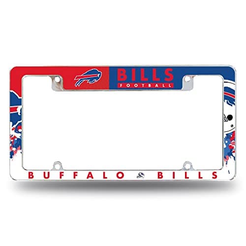 Rico Industries NFL Buffalo Bills Primary 12" x 6" Chrome All Over Automotive License Plate Frame for Car/Truck/SUV