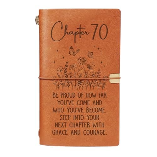 BeneCharm 70th Birthday Gifts for Women, Chapter 70 Journal Gift for Her, 1956 70th Birthday Gifts for Women, 70 Year Old Bday Gift for Friend, Sister, Wife, Mom, Turning 70 Notebook Present