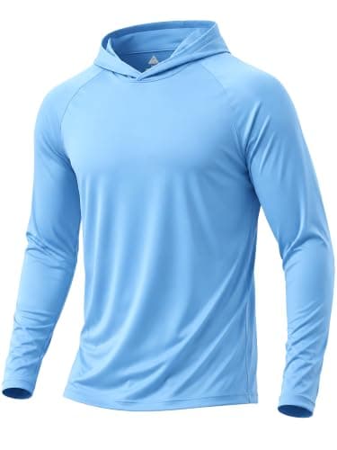 ZITY Sun Shirts for Men UPF 50+ Rash Guard Long Sleeve Sun Protection Hoodie Shirt SPF UV Fishing Lightweight Athletic Running Shirts