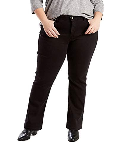 Levi's Women's Plus-Size 414 Classic Straight Jeans, Soft Black, 36 (US 18) S