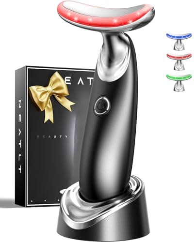 Red Light for Face and Neck, 7-in-1 Face Massager Tool, 3-Color Portable Facial Massager for Skin Care (5.9in)