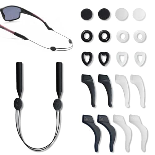 Eskopily Eyeglasses Ear Grippers Set, 21 PCS Anti Slip Eyeglasses Holder Strap and Grip for Behind the Ear, Comfortable Silicone Holder for Sunglasses Presbyopia Glasses Sports Glasses
