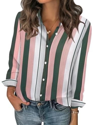 Zeagoo Womens Tops Long Sleeve Chiffon Button Down Shirts 2026 Fashion Summer Clothes Business Casual Dressy Blouses
