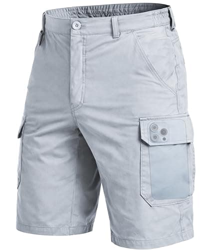 NATUVENIX Hiking Shorts Men Quick Dry Cargo Fishing Shorts with 7 Pockets