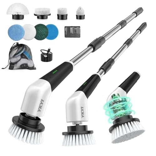 YKYI Electric Spin Scrubber, Cordless Power Cleaning Brush with Long Handle
