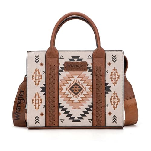 Wrangler Aztec Tote Bag for Women Western Boho Top Handle Satchel Purses and Handbags Gift WG2206-8120STN