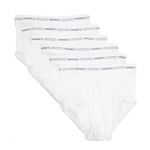 Hanes boys Comfort Flex Waistband Multiple Packs Available (Assorted/Colors May Vary) briefs underwear, 6 Pack - White, Large US
