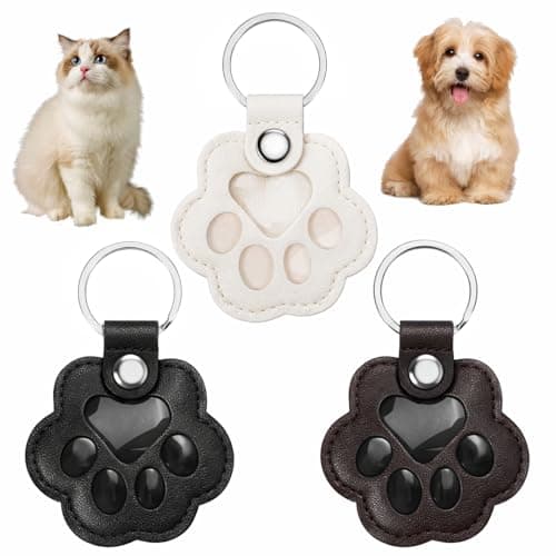 Snuviax Dog Cat Hair Collector Keychain, Cat Dog Hair Storage Keychain Paw-Shaped Cute Leather Keychains Memorial Refillable Keepsake for Bag or Key
