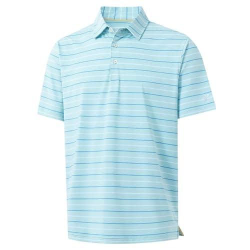 M MAELREG Boys Golf Shirts Short Sleeve Polo Comfort Soft Youth Performance Striped Golf Shirt for Kids