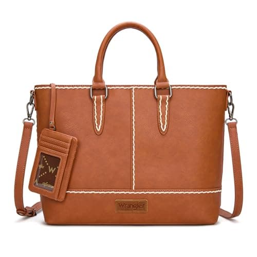 Montana West Wrangler Work Tote Bag Purses for Women Medium Handbags Crossbody Purse Top Handle Satchel Shoulder Bags with Credit Card Wallet WG377-2005BR
