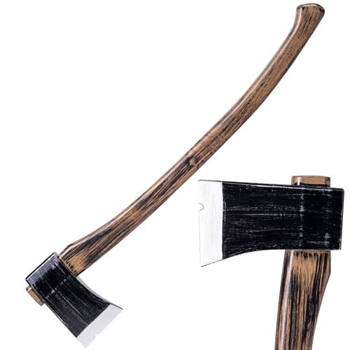 Spooktacular Creations 27" Halloween Realistic Plastic Felling Axe, Scary Toy Weapons, Fake Plastic Toy Axes for Women Men Halloween Costume Cosplay Party Props Accessories