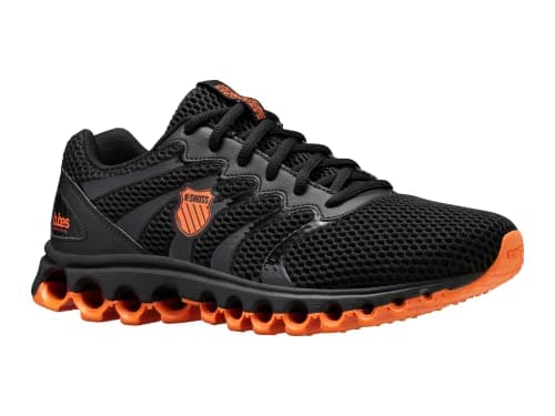 K-Swiss Men's Tubes 200 Training Shoe, Black/Vibrant Orange, 8.5 M
