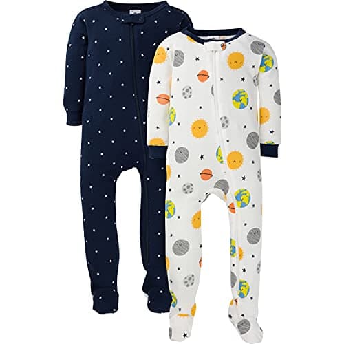 Gerber Baby Boys 2-pack Footed Pajamas And Toddler Sleepers, Blue Earth, 18 Months US