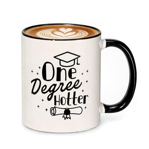 Frerdui Graduation Gift for Her & Him 2026 – 11oz Ceramic One Degree Hotter Mug, Funny College, High School, Master’s & PhD Graduation Gift for Women Men, Grad Party Decoration