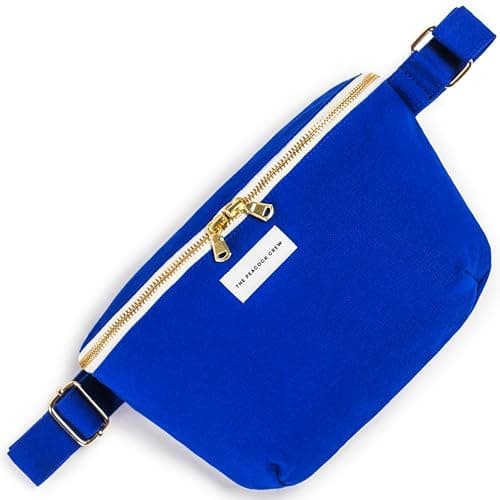 The Peacock Crew Spacious Indigo Blue Crossbody Belt Bag in Cotton Canvas – Lightweight Comfortable & Elegant Sling Pouch Travel Safe Design & Daily Use – Dual Zippers Fanny Pack for Men & Women