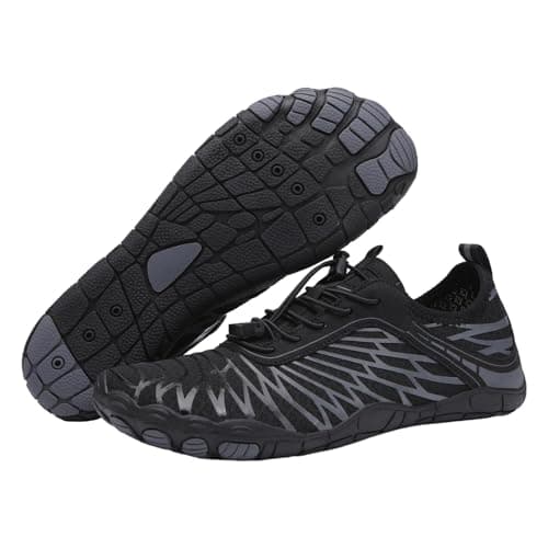StoneLiquid Hike Barefoot Womens, Healthy & Non-Slip Barefoot Footwear Unisex (Black, Adult, Women, 9, Numeric Range, US Footwear Size System, 9.5, Medium)