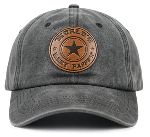 Dad Hat, Funny Fathers Day Birthday Gifts for Daddy Papa, Dad Hats for Men, Adjustable Embroidered Worlds Best Pappy Baseball Cap Gift from Daughter Son Wife Black