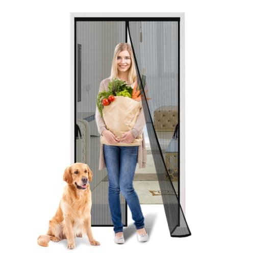 Iduontis Magnetic Screen Door - Fits Door Opening 36 x 82 in, Actual Screen Size 38"x83", Hands Free Mesh Partition,Heavy Duty Curtain Keeps Bugs Out, Frame Hook & Loop, Pet and Kid Friendly