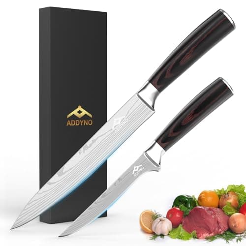 Addyno 8inch &4inch Stainless Steel Chef's Knives, Japanese High Carbon Steel Sharp Paring Knife with Ergonomic Handle