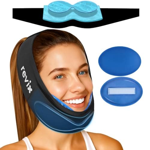 REVIX Wisdom Teeth Ice Pack Head Wrap with 3-Layer Gel Cooling, 30-Min Long-Lasting Face Ice Pack for Oral Care Recovery & Facial Puffiness, Jaw Relief, 3D Ice Wrap with 2 Hot Cold Gel Packs Reusable