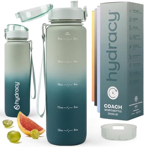 Hydracy Motivational Water Bottle with Time Marker & Fruit Infuser 32 oz
