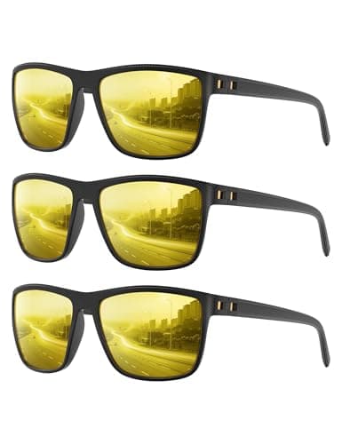 Foliful Polarized Sunglasses Men and Women, Mens Sunglasses Square Lightweight with UV Protection Sun Glasses for Fishing Driving, 3806A04